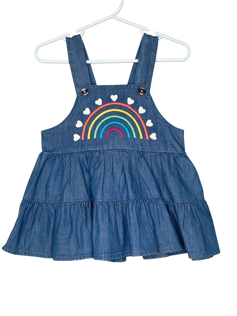 First Impressions Denim Baby Dress 12M NWT